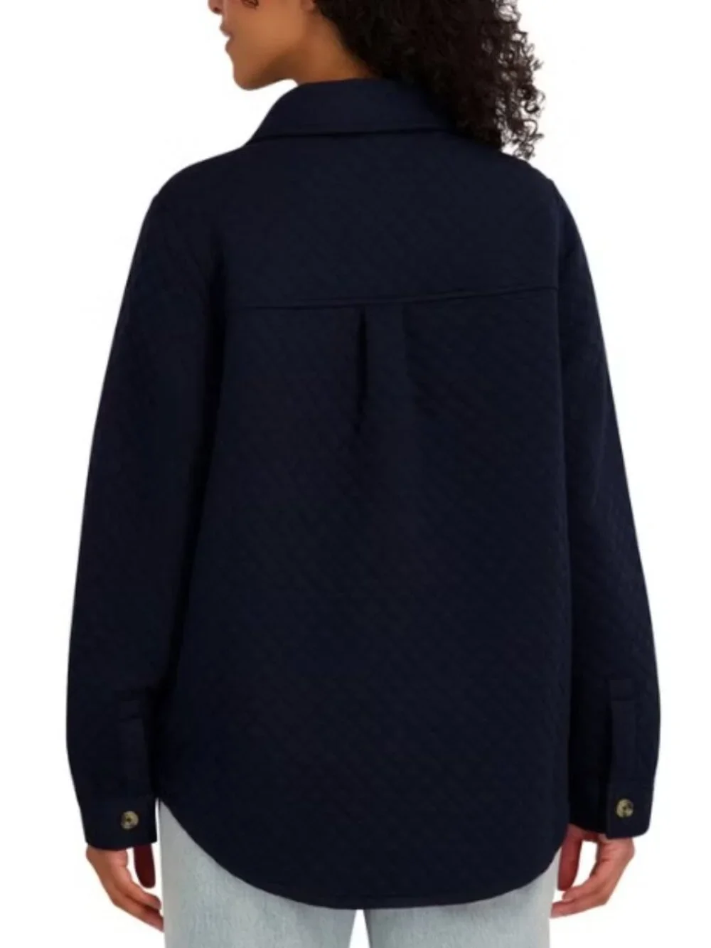NWT SAGE Women's Quilted Shirt Jacket, Navy